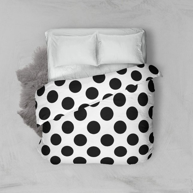 Polka Dots, Polka Dot Pattern, Black and White Duvet Cover (Creator Uploaded)