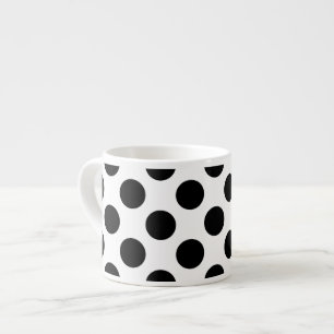 Polka Dots, Polka Dot Pattern, Black and White Espresso Cup