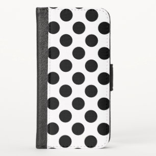 Polka Dots, Polka Dot Pattern, Black and White iPhone X Wallet Case