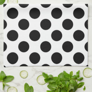 Polka Dots, Polka Dot Pattern, Black and White Kitchen Towel