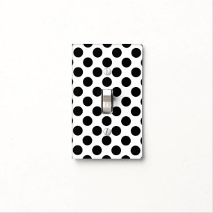 Polka Dots, Polka Dot Pattern, Black and White Light Switch Cover