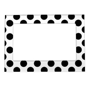 Polka Dots, Polka Dot Pattern, Black and White Magnetic Frame