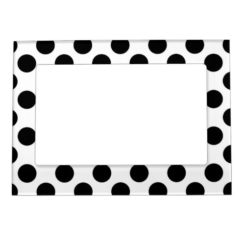 Polka Dots Polka Dot Pattern Black and White Magnetic Frame