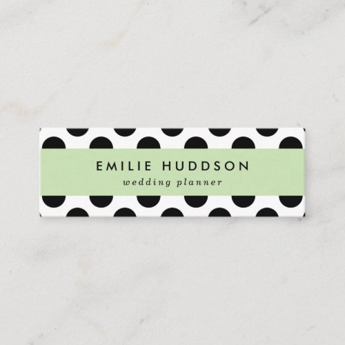 Polka Dots Polka Dot Pattern Black and White Mini Business Card