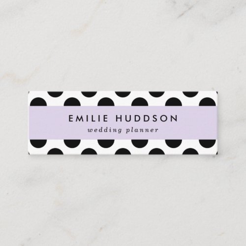 Polka Dots Polka Dot Pattern Black and White Mini Business Card