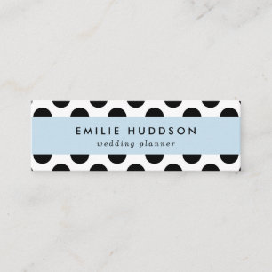 Polka Dots, Polka Dot Pattern, Black and White Mini Business Card