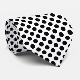 Polka Dots, Polka Dot Pattern, Black and White Neck Tie