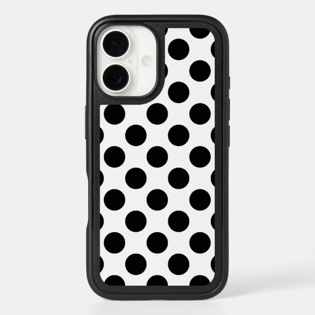 Polka Dots, Polka Dot Pattern, Black and White Otterbox iPhone Case (Back)