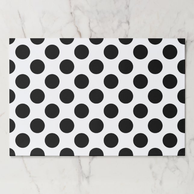 Polka Dots, Polka Dot Pattern, Black and White Paper Pad (Front)