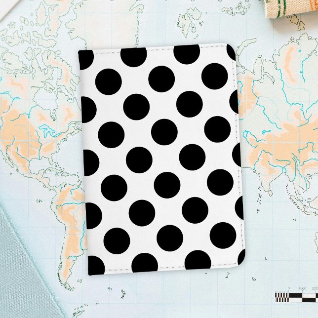 Polka Dots, Polka Dot Pattern, Black and White Passport Holder (Creator Uploaded)