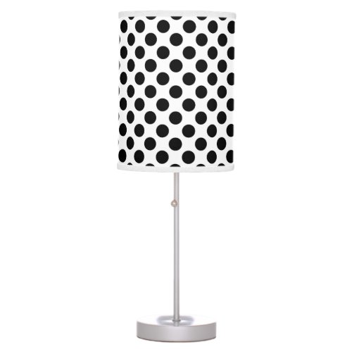 Polka Dots Polka Dot Pattern Black and White Table Lamp