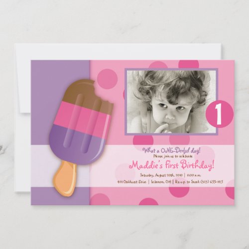 Polka Dots &amp; Popsicles Personalized Invitation