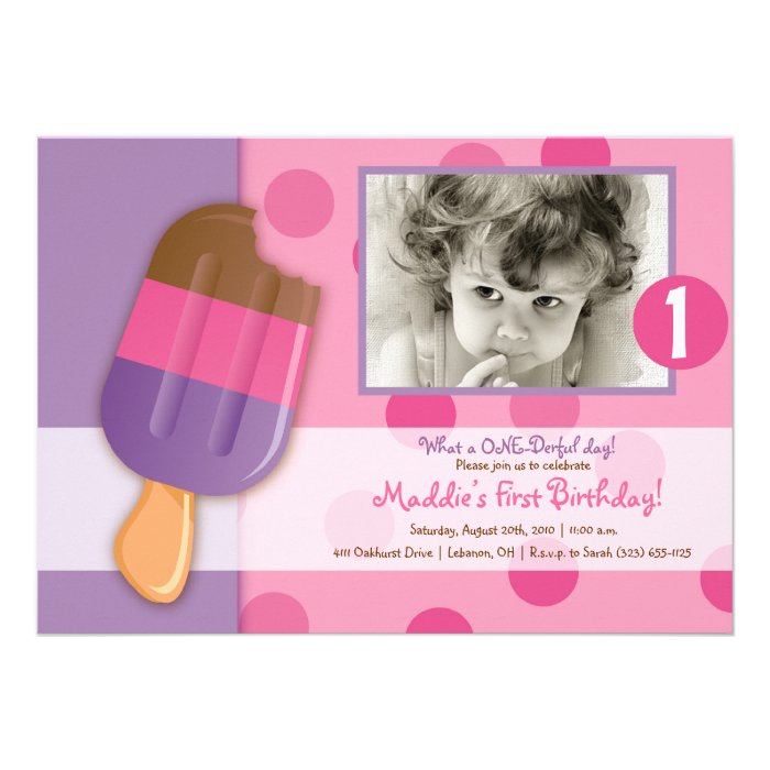 Polka Dots & Popsicles Personalized Invitation