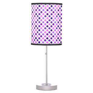 Polka Dots Purple White Pink Darker Purple Table Lamp
