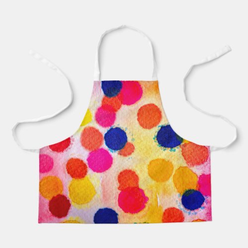 Polka dots rainbow waterclor apron