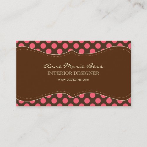 Polka Dots Raspberry Chocolate  business cards
