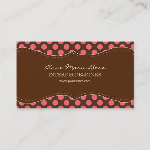 Customizable Polka Dots Raspberry Chocolate business cards