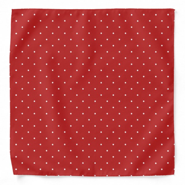 Polka Dots Red And White Classic Dotted Pattern Bandana (Front)