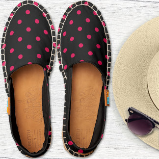 Polka Dots - red on black Espadrilles