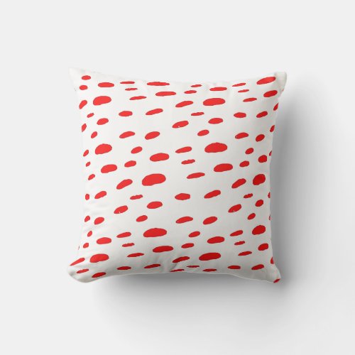 Polka Dots Red Polka Dots Dalmatian Pattern Throw Pillow
