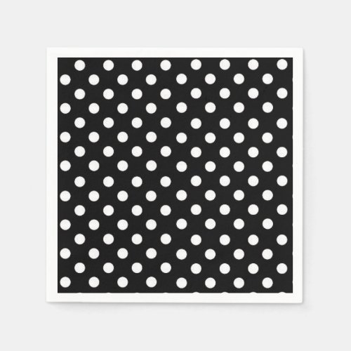 Polka_dots  retro black and white dots napkins