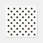 Polka-dots | retro black and white dots paper napkins