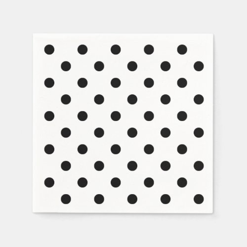 Polka_dots  retro black and white dots paper napkins