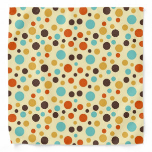 Polka Dots Retro Colors Blue Yellow Red Bandana