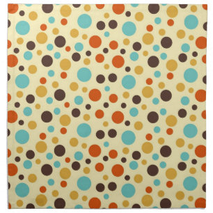 Polka Dots Retro Colors Blue Yellow Red Cloth Napkin