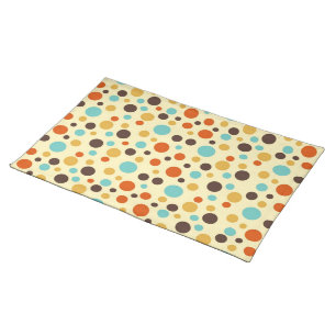 Polka Dots Retro Colors Blue Yellow Red Cloth Placemat