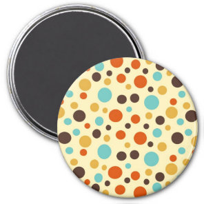 Polka Dots Retro Colors Blue Yellow Red Magnet