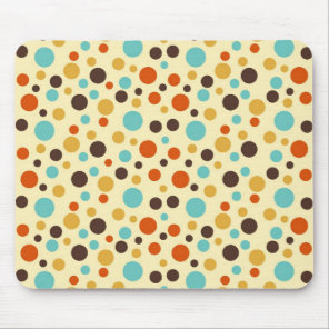 Polka Dots Retro Colors Blue Yellow Red Mouse Pad