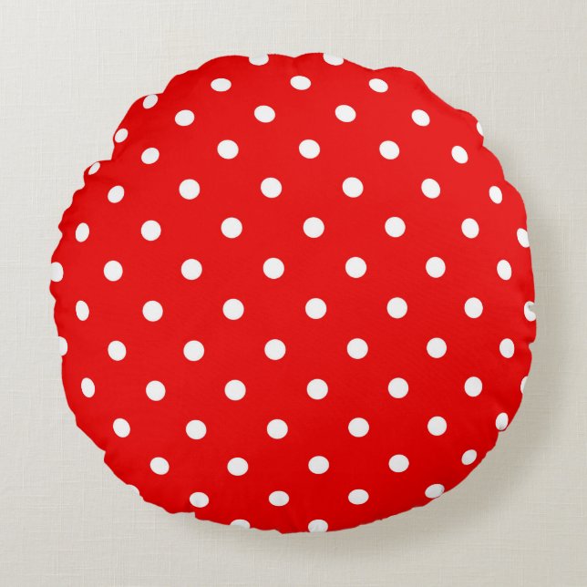 Polka dots round pillow (Front)