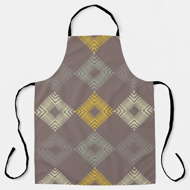 Polka dots seamless pattern. Mosaic of ethnic figu Apron (Front)