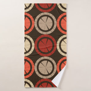 Polka dots seamless pattern. Mosaic of ethnic figu Bath Towel