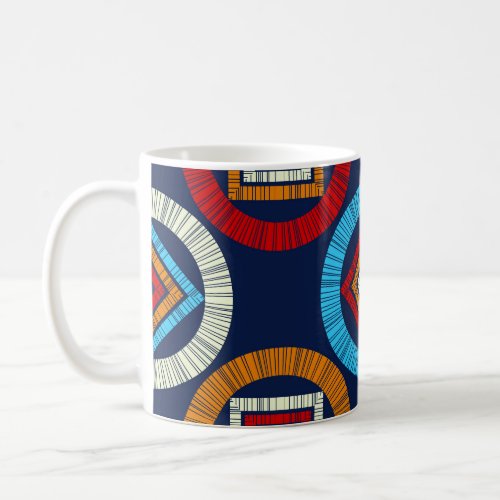 Polka dots seamless pattern Mosaic of ethnic figu Coffee Mug