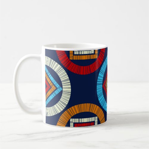 Polka dots seamless pattern Mosaic of ethnic figu Coffee Mug