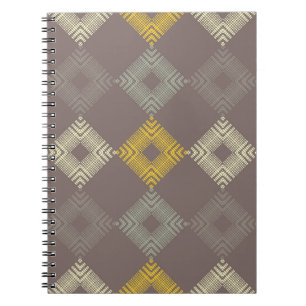 Polka dots seamless pattern. Mosaic of ethnic figu Notebook
