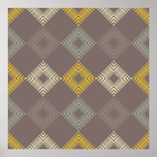 Polka dots seamless pattern Mosaic of ethnic figu Poster