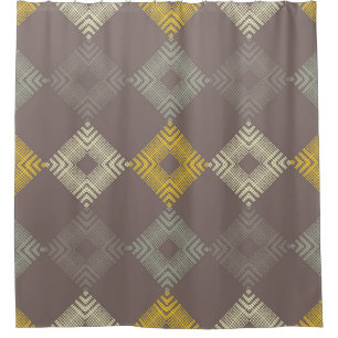Polka dots seamless pattern. Mosaic of ethnic figu Shower Curtain