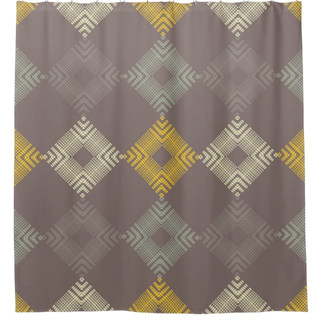 Polka dots seamless pattern. Mosaic of ethnic figu Shower Curtain (Front)