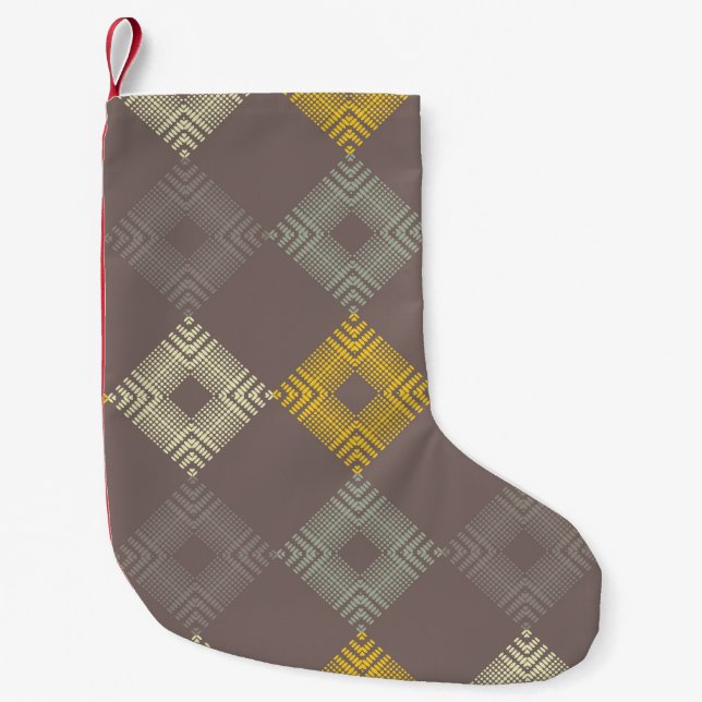 Polka dots seamless pattern. Mosaic of ethnic figu Small Christmas Stocking (Front)