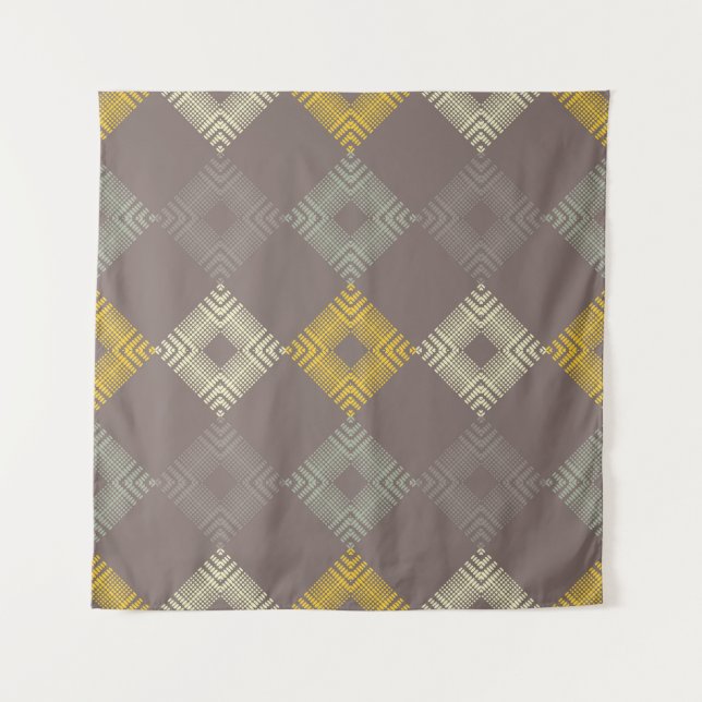 Polka dots seamless pattern. Mosaic of ethnic figu Tapestry (Front)