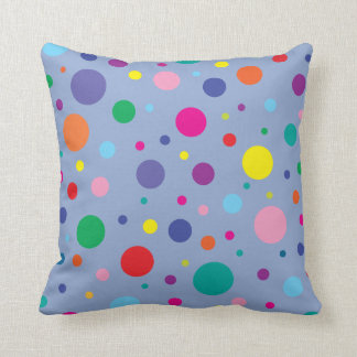 Polka Dots | Serenity Blue | Change BG color Throw Pillow