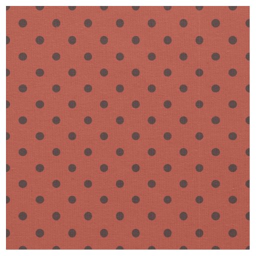 Polka Dots Small Pattern Rust Fabric