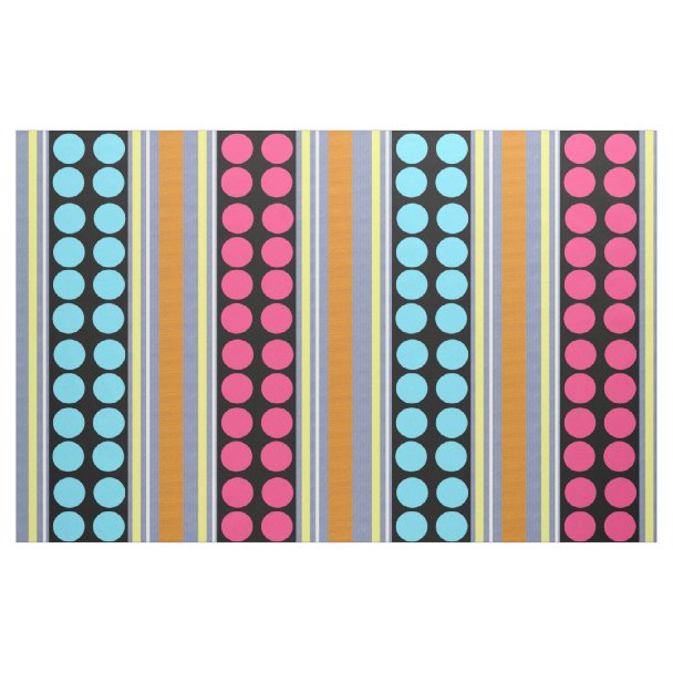 Polka Dot Stripe Pattern Fabric | Zazzle