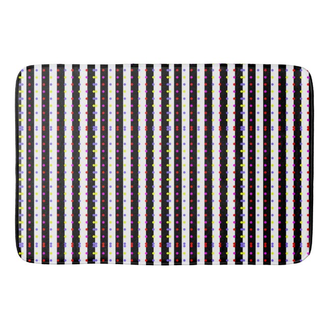 polka dots stripes geometric shapes pattern art  bath mat (Front)