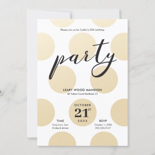 Polka Dots Teen Birthday Party Invitation
