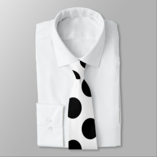 POLKA DOTS TIE - BLACK AND WHITE