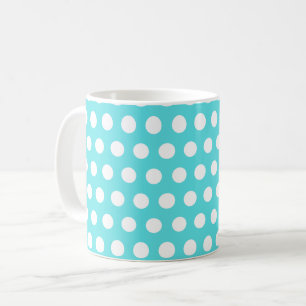 Polka Dots Turquoise Blue Coffee Mug